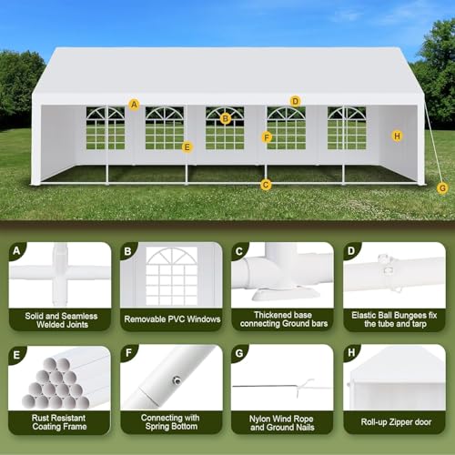 GarveeLife 20x32 FT Heavy Duty Wedding Canopy Tent White