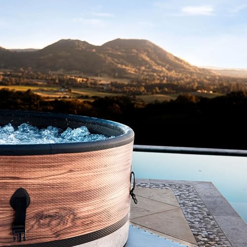 M Spa Duet 6-Person Outdoor Hot Tub with 138 Bubble Jets & Wi-Fi App, Woodgrain