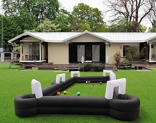 Generic Giant Inflatable Soccer Pool Table Football Pitch Billiards Game Black+White