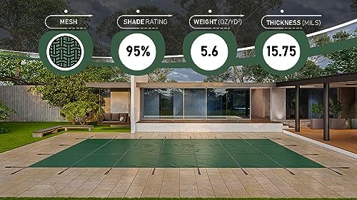 WaterWarden Inground Pool Safety Cover 20' x 44' Green Mesh