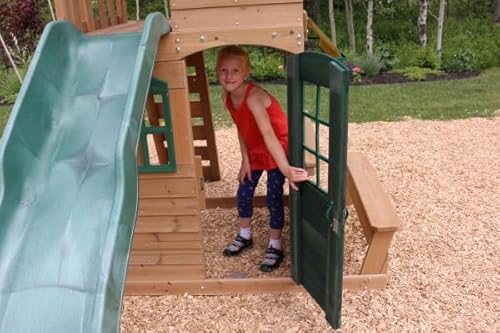 KidKraft Windale Fort Swing Set Brown