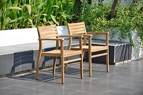 Amazonia Coventry 9-Piece Oval Patio Dining Set Certified Teak Light Brown