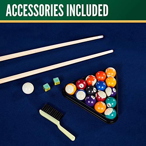 Thornton Modern Drop Pocket Table With Pool Ball and Cue Stick Set Black/Blue