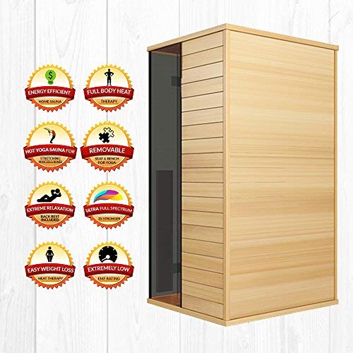 Medical Breakthrough Home Sauna 2 Person Full Spectrum Infrared Sauna Spa Brown