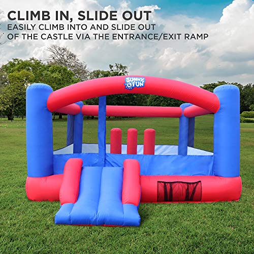 SUNNY & FUN Inflatable Bounce House 12x10.5 Feet with Air Blower Blue/Red