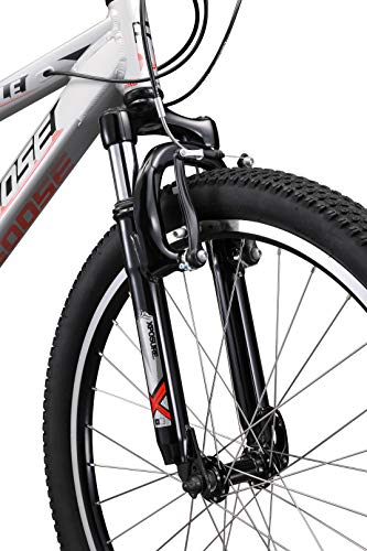 Mongoose Rockadile Kids Hardtail Mountain Bike 24-Inch 21-Speed Silver