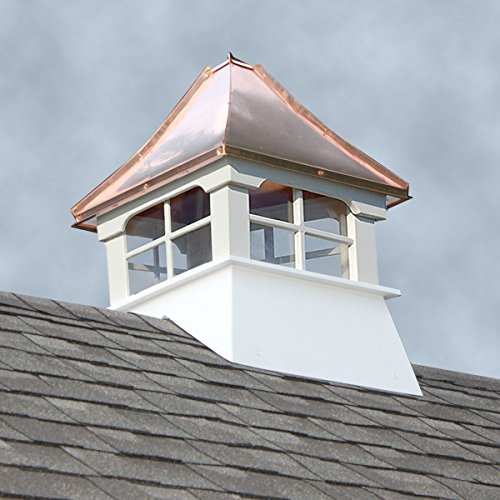 Accentua Rainier Cupola 20 in. Square 32 in. High White with Copper Roof