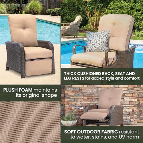 Hanover Strathmere Outdoor Recliner Tan