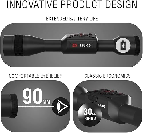 Certified Brands ATN Thor 5 320 5-20x LRF Smart HD Thermal Scope with Built-in Laser Rangefinder and Video Recording Black
