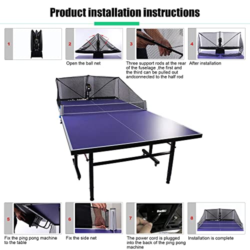 Boknight Table Tennis Robot with Capture Net Black