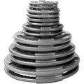 Body-Solid (OST255) Cast Iron Olympic Quad Grip Weight Plate Set Chrome Gray