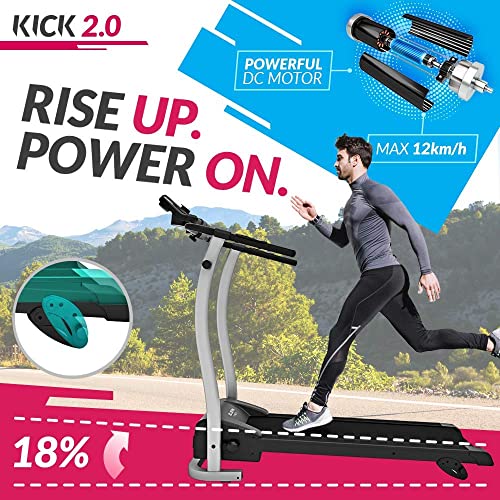 Bluefin Fitness KICK 2.0 High-Speed Folding Treadmill Black