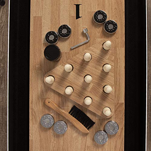 American Legend Brookdale 9’ LED Light Up Shuffleboard Table with Bowling Brown