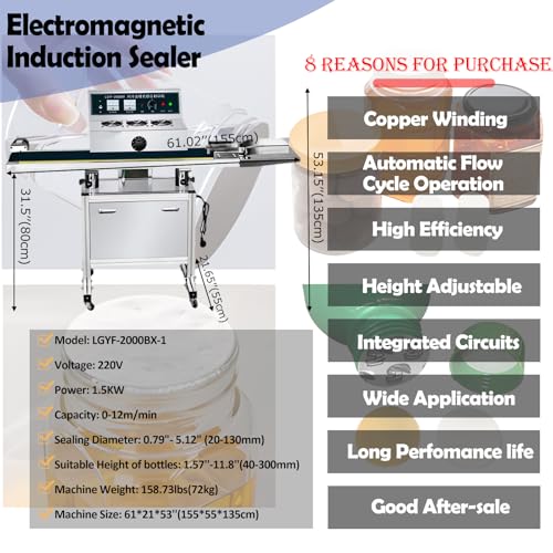 HayWHNKN Electromagnetic Induction Sealer Silver 20mm-130mm