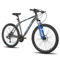 HH HILAND Hiland Aluminum Mountain Bike 27 Speeds, Hydraulic Disc-Brakes, Lock-Out Suspension Fork, 27.5 inch Wheel Gray&Blue