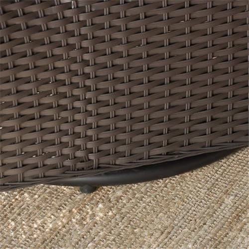 Noble House Amaya Outdoor Dark Brown Wicker Swivel Rocking Chair Set with Beige Cushions (Set of 2)