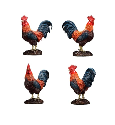 FENGSHUI-CAISHEN Large Colorful Pure Copper Rooster Statue
