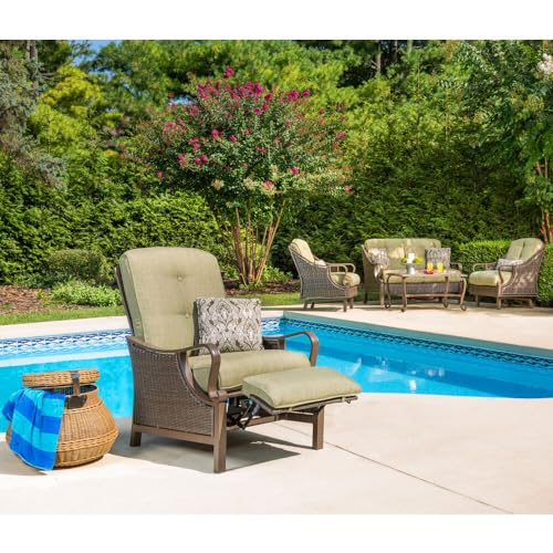 CAMBRIDGE Saratoga Hand-Woven Wicker Outdoor Reclining Chair Meadow Green