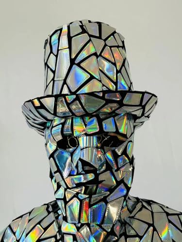 HoHoHuo Silver Mirror Man Performance Costume XLarge