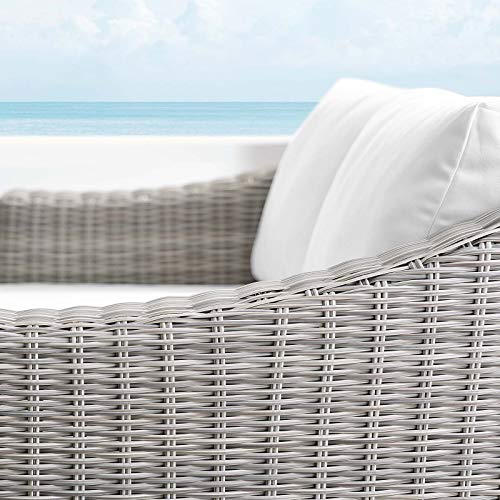 Modway Conway Sunbrella Outdoor Patio Loveseat Light Gray White