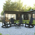 BizChair Set of 4 Savannah Adirondack Rocking Chairs Black