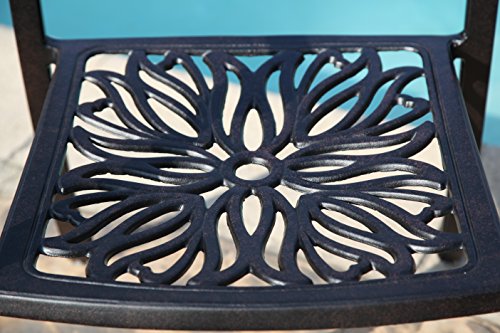 GrandPatioFurniture.com CBM Patio Elisabeth Cast Aluminum 9 Piece Dining Set with 8 Arm Chairs Black Brown