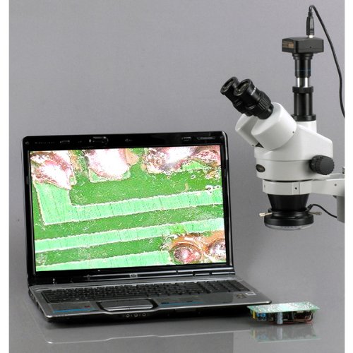 AmScope Professional Trinocular Stereo Zoom Microscope 7X-90X Black