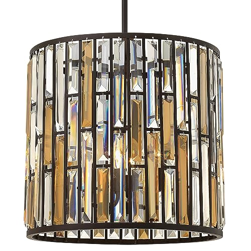 Hinkley Fredrick Ramond Gemma Large Three Light Convertible Drum Pendant Vintage Bronze Finish