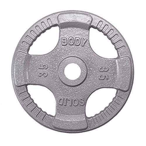 Body-Solid Olympic Quad Grip Weight Plate Set 455 lb Chrome/Gray