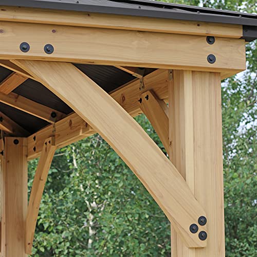 Yardistry 12x12 Meridian Cedar Wood Gazebo Pavilion Brown