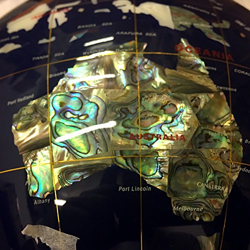 Unique Art Since 1996 Collector's Edition Blue Jasper Globe with Silver Stand