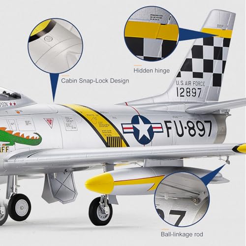 Fms RC Planes F-86 The Huff 6CH 80mm PNP Silver
