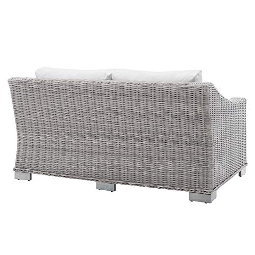 Modway Conway Sunbrella Outdoor Patio Loveseat Light Gray White