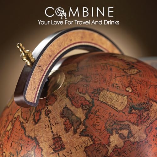 Waypoint Geographic Explora Bar Globe 16" Liquor Storage Mini Bar Honey Brown