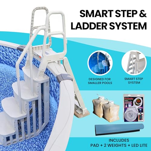 Main Access Heavy Duty Above Ground Pool Ladder with Safety Features and SmartLite LED White