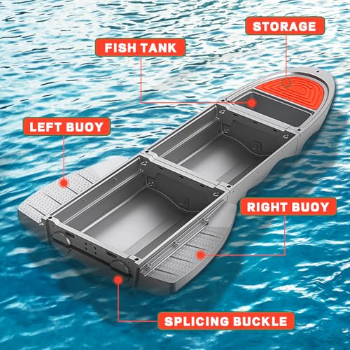 JYXKART Folding Fishing Kayak Dinghy Boat with Storage Gray