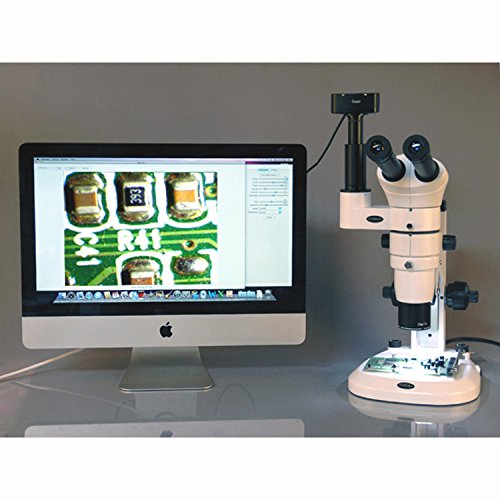 AmScope Digital Trinocular Stereo Zoom Microscope with 5MP Camera White