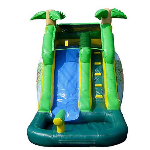 JumpOrange 12' Safari Water Slide Inflatable with Splash Pool Green