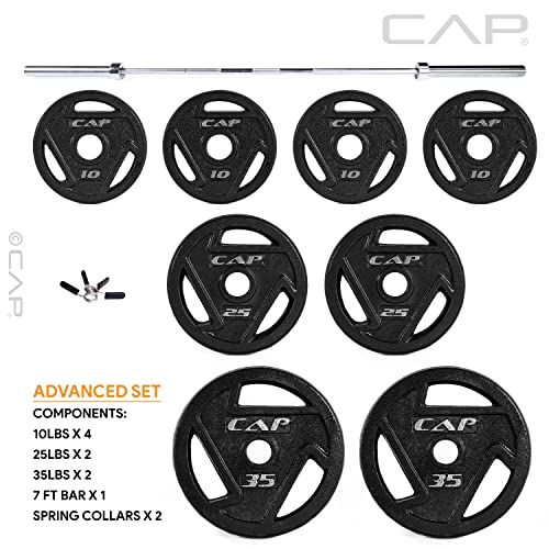 CAP Barbell Everyday Olympic Weight Set 165lbs with Plates and Bar