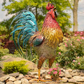Zaer Ltd. 5.5 ft. Tall Painted Iron Rooster Garden Statue "Robert