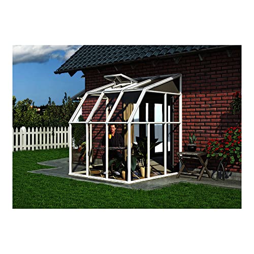 Palram Canopia Rion Sun Room 6x8 Ft. Lean-to Greenhouse DIY Kit White
