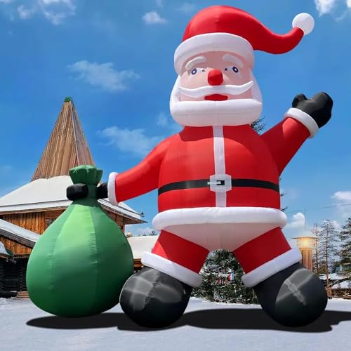 HOAELOS Inflatable Giant Santa Claus Decoration with Blower 33 Feet
