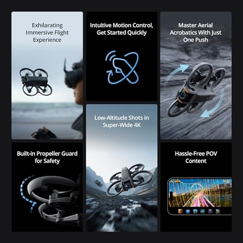 DJI Avata 2 Fly More Combo with FPV Remote, ND Filters, Extra Propellers, 64GB MicroSD, Landing Pad Bundle