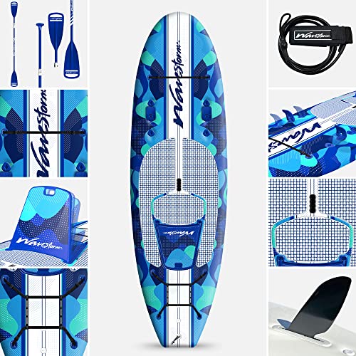 WAVESTORM 9ft6 SUP Kayak Hybrid Stand Up Paddleboard Foam Soft Top Blue