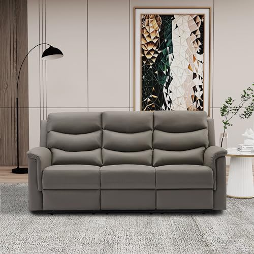 Eafurn Grey 2-Piece Reclining Sectional Sofa Set with Storage & Cup Holders