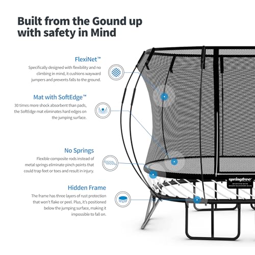 Springfree Jumbo Oval Trampoline 12x19 ft Black