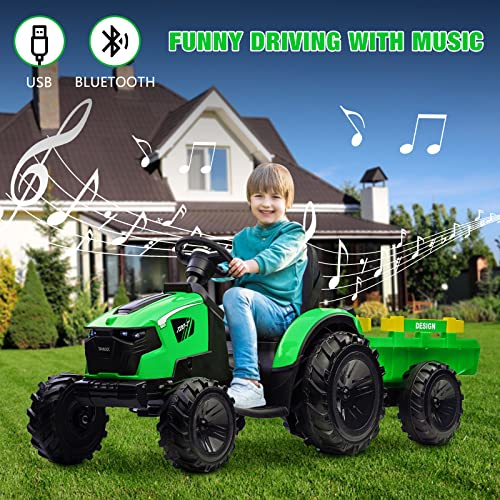 Hetoy 24V Kids Ride-On Tractor Excavator Bulldozer Green