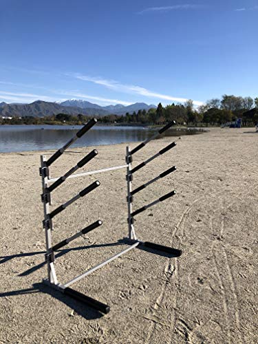SPAREHAND Freestanding Rack Storage for 4 SUPs or Surfboards Pebble Silver