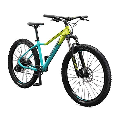 Mongoose Tyax Expert Adult Mountain Bike 27.5-Inch Yellow/Teal