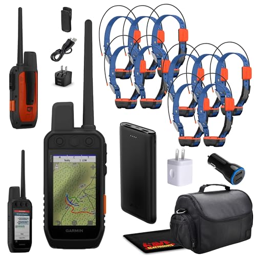 Garmin Alpha 300i Handheld Dog Tracker & Training System Bundle with 10x Alpha T20 Collar Black
